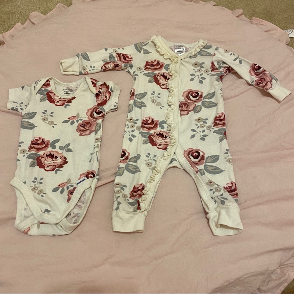 Gerber Modern Moments Organic Rose Outfit Bundle 3-6 Months